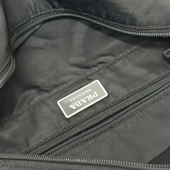 PRADA Triangular plate bag shawl Tote Bag Nylon Black - Picture 13 of 15